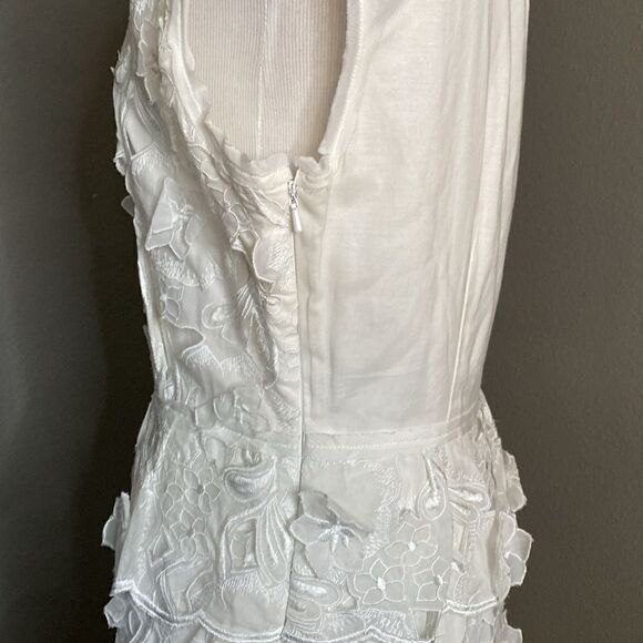 BCBGMaxAzria Aveline Embroidered Shift Dress Off White - Picture 12 of 13